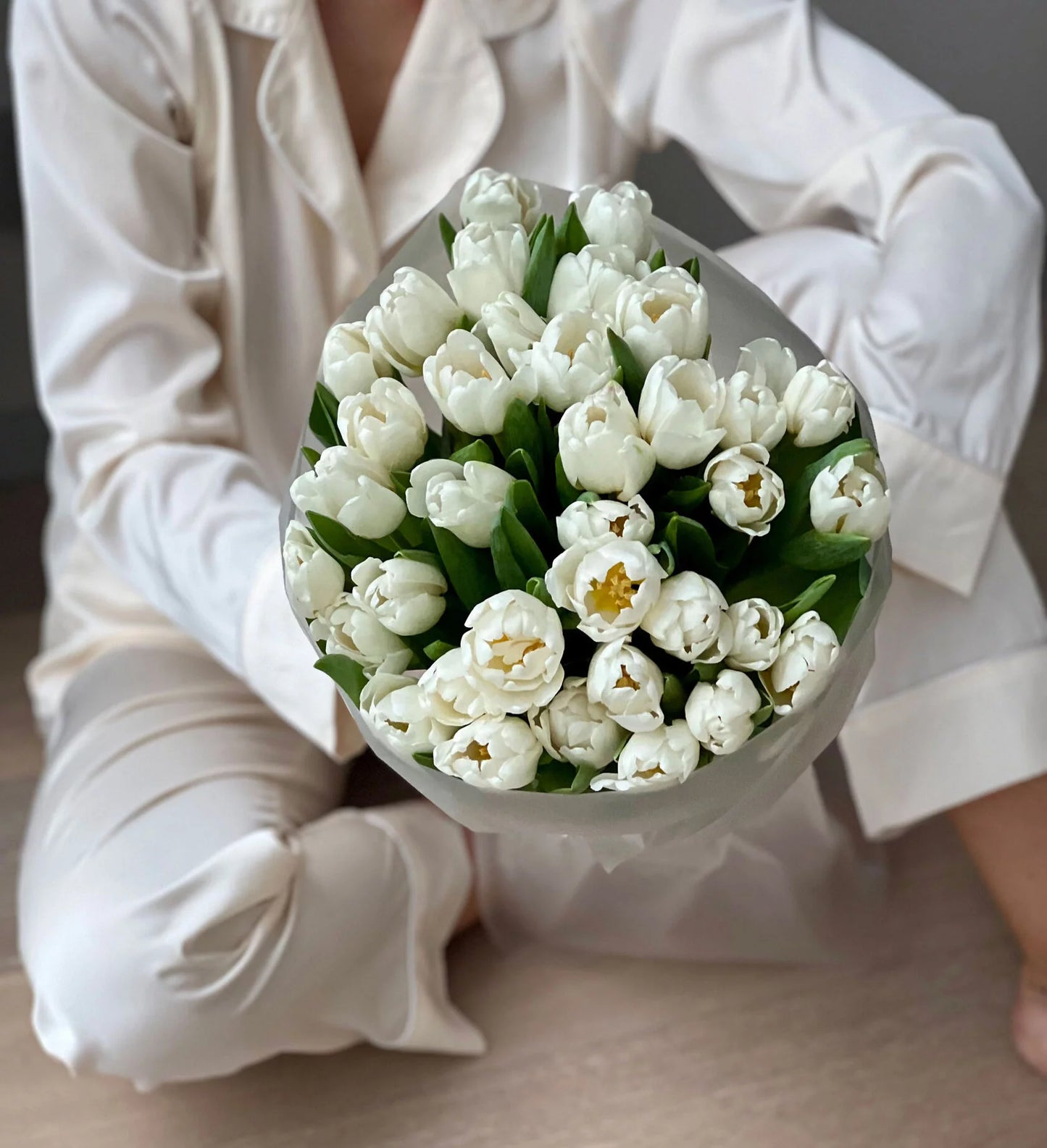 White tulips bouquet
