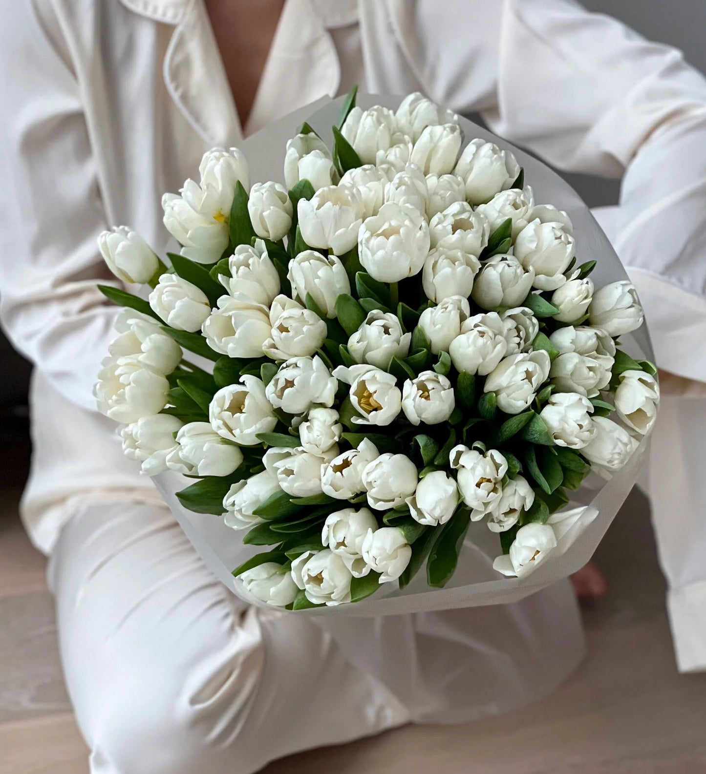 White tulips bouquet