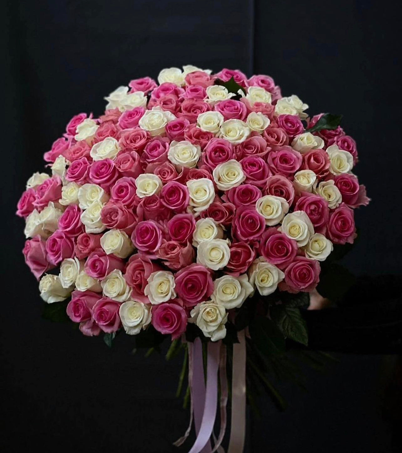 101 Pink & White Roses Bouquet