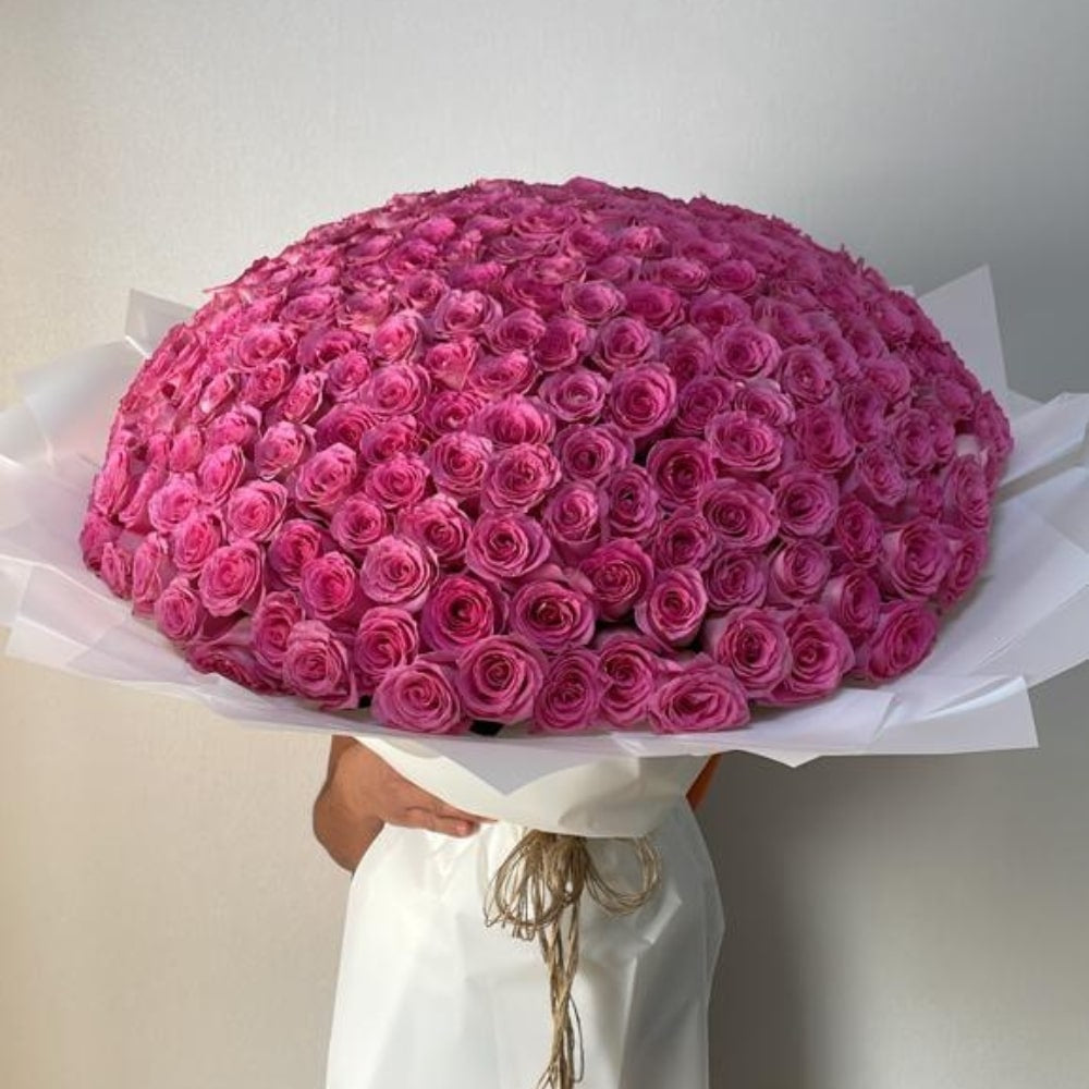 150 pink roses bouquet