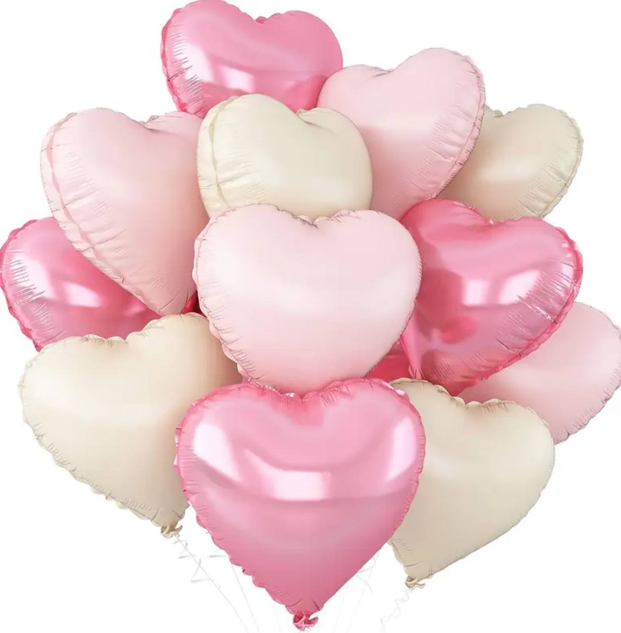 12 Heart Foil Balloons