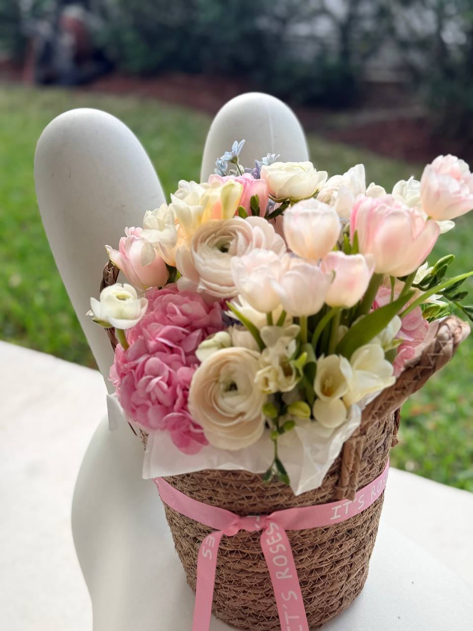 Blush Flower Basket