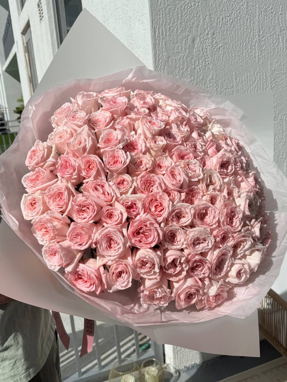 Pink Ohara roses bouquet