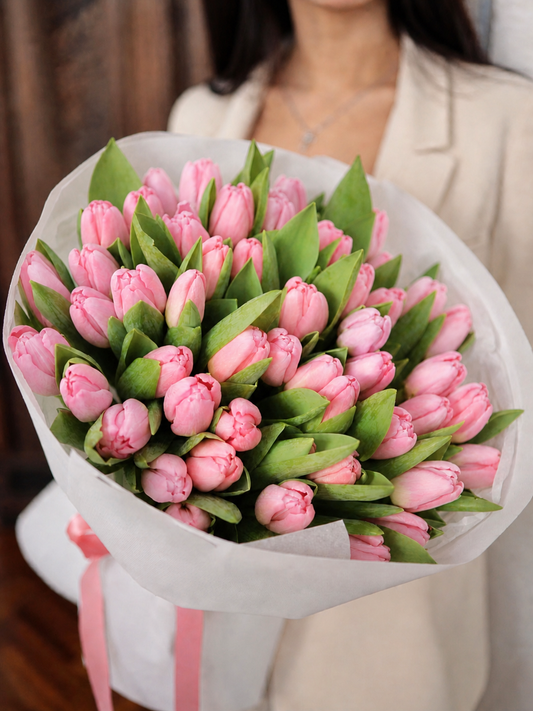 Pink tulips bouquet